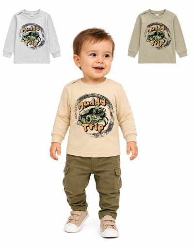 REMERA PARA BEBE MANGA LARGA ETAMPA 'MUDDY TRIP'. BABY WAY