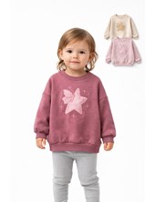 BUZO DE FRISA PARA BEBA, BORDADO ESTRELLA CON MARIPOSA. BABY WAY