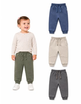 PANTALON DE FRISA PARA BEBE CON BOLSILLOS, PUÑO, Y CORDON REGULABLE EN CINTURA. BABY WAY