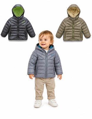 CAMPERA DE ABRIGO CON CAPUCHA Y BOLSILLOS CON CIERRE. BABY WAY