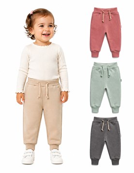 PANTALON DE FRISA PARA BEBA CON BOLSILLOS, PUÑO Y CORDON REGULABLE EN CINTURA. BABY WAY