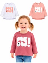 REMERA MANGA LARGA PARA BEBA, ESTAMPA 'MEOW!'. BABY WAY