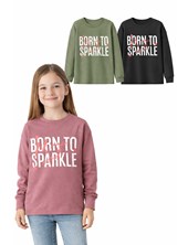 REMERA MANGA LARGA CON PUÑO, PARA NENA, ESTAMPA 'BORN TO SAPARKLE'. BABY WAY