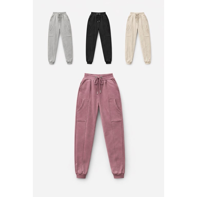 PANTALON JOGGER DE FRISA CON BOLSILLOS Y CORDON REGULABLE, UNISEX. WAY