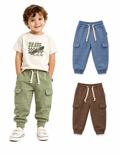 Pantalón en rústico cargo de bebé. Baby Way
