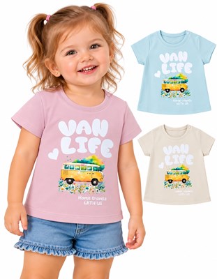REMERA DE BEBA CON ESTAMPA VANLIFE. BABYWAY