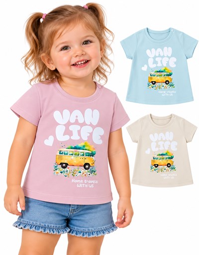 REMERA DE BEBA CON ESTAMPA VANLIFE. BABYWAY