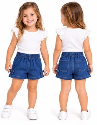 SHORT DENIM DE BEBA CON MOÑO. BABY WAY