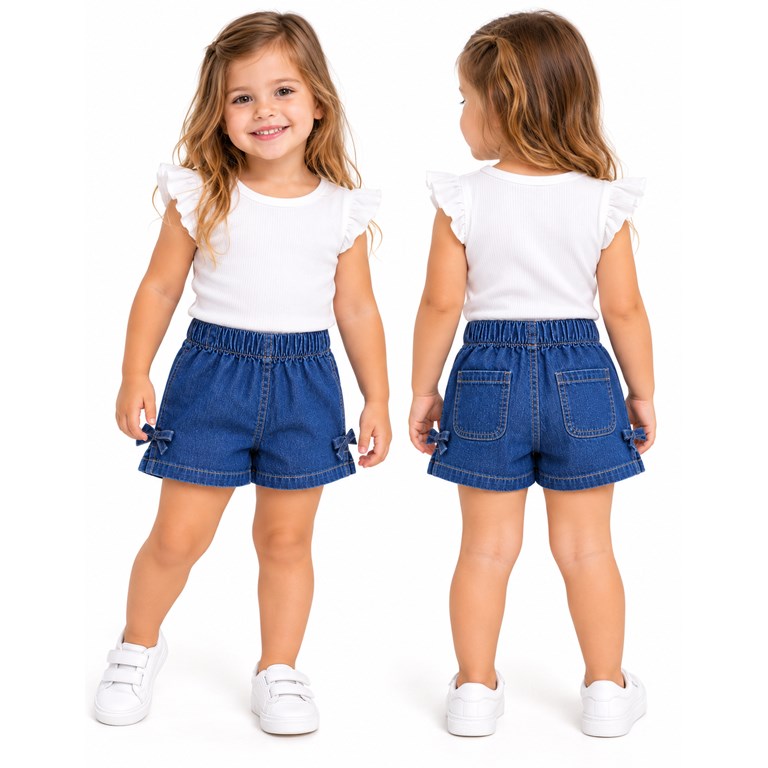 SHORT DENIM DE BEBA CON MOÑO. BABY WAY