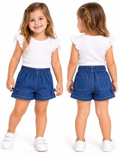 SHORT DENIM DE BEBA CON MOÑO. BABY WAY