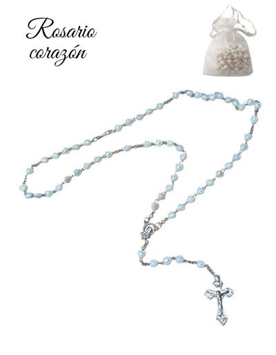 Rosario CORAZON + bolsita regalo. comunion.