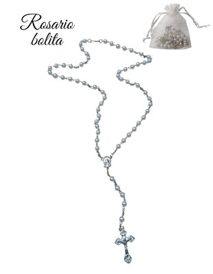 Rosario BOLITA + bolsita regalo. Comunión.