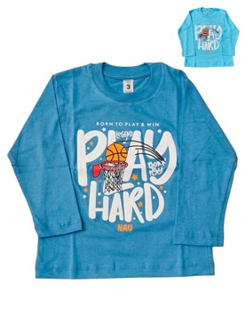 Remera manga larga estampada bebe 'Monster'. Colores surtidos. Wild cherry