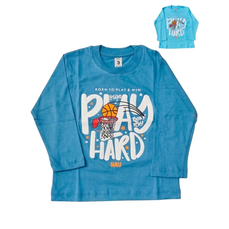 Remera manga larga estampada bebe 'Monster'. Colores surtidos. Wild cherry