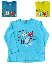 Remera manga larga estampada bebe 'cool boy'. Colores surtidos. Wild cherry