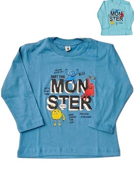 Remera manga larga estampada bebe 'play hard'. Colores surtidos. Wild cherry