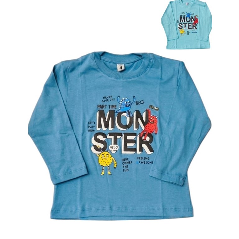 Remera manga larga estampada bebe 'play hard'. Colores surtidos. Wild cherry
