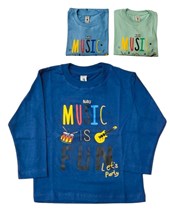 Remera manga larga estampada bebe 'fun'. Colores surtidos. Wild cherry