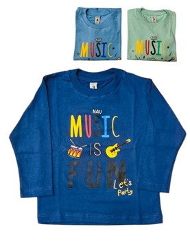 Remera manga larga estampada bebe 'fun'. Colores surtidos. Wild cherry