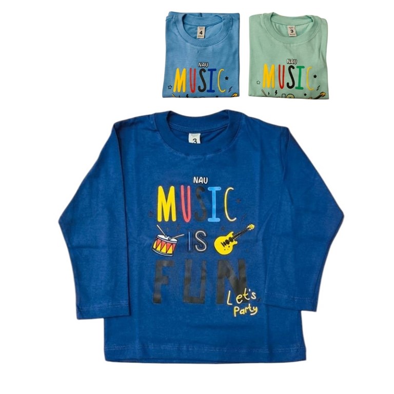 Remera manga larga estampada bebe 'fun'. Colores surtidos. Wild cherry