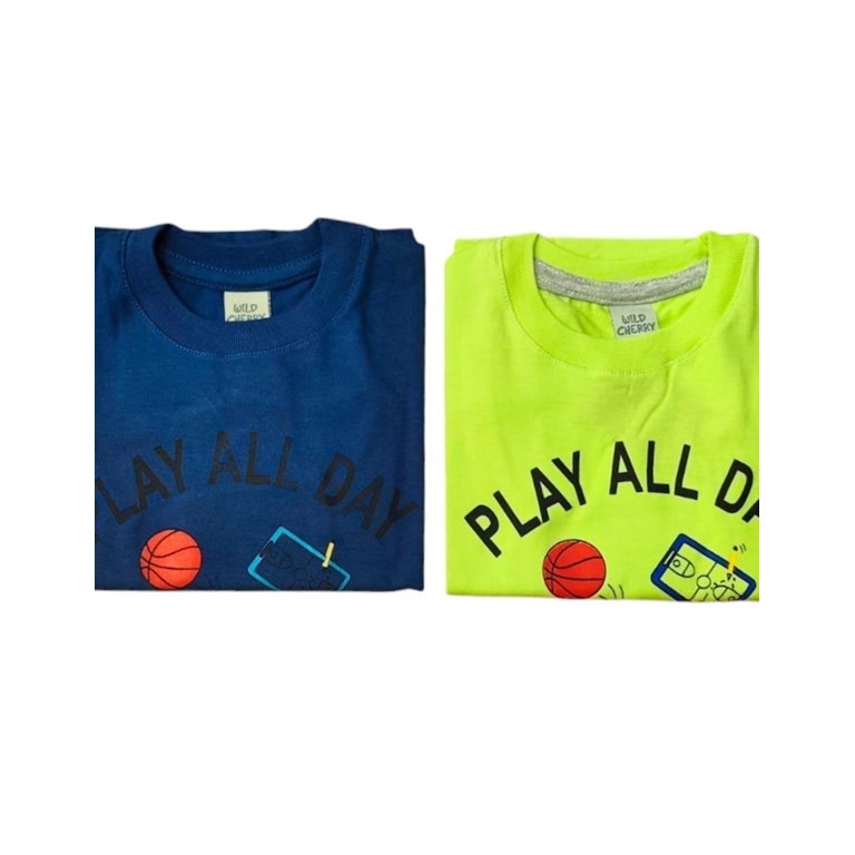 Remera manga larga estampada bebe 'play all day'. Colores surtidos. Wild cherry