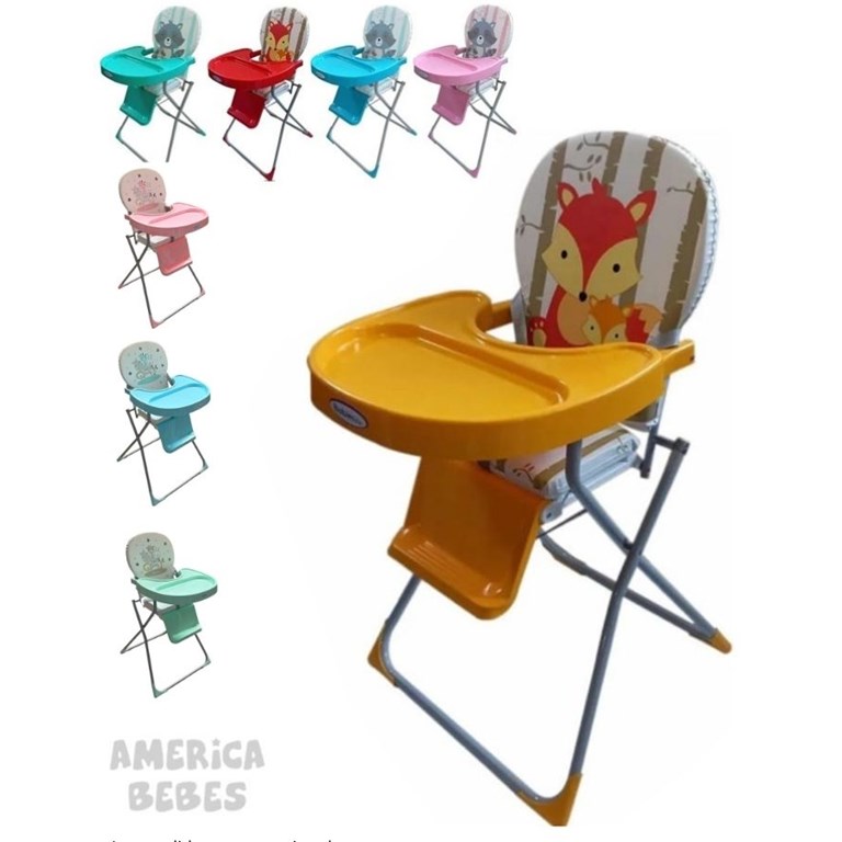 SILLA CON BANDEJA REBATIBLE ECONOMICA. SE VENDEN DE A 2 UNIDADES COLORES SURTIDAS. BABY AND CO