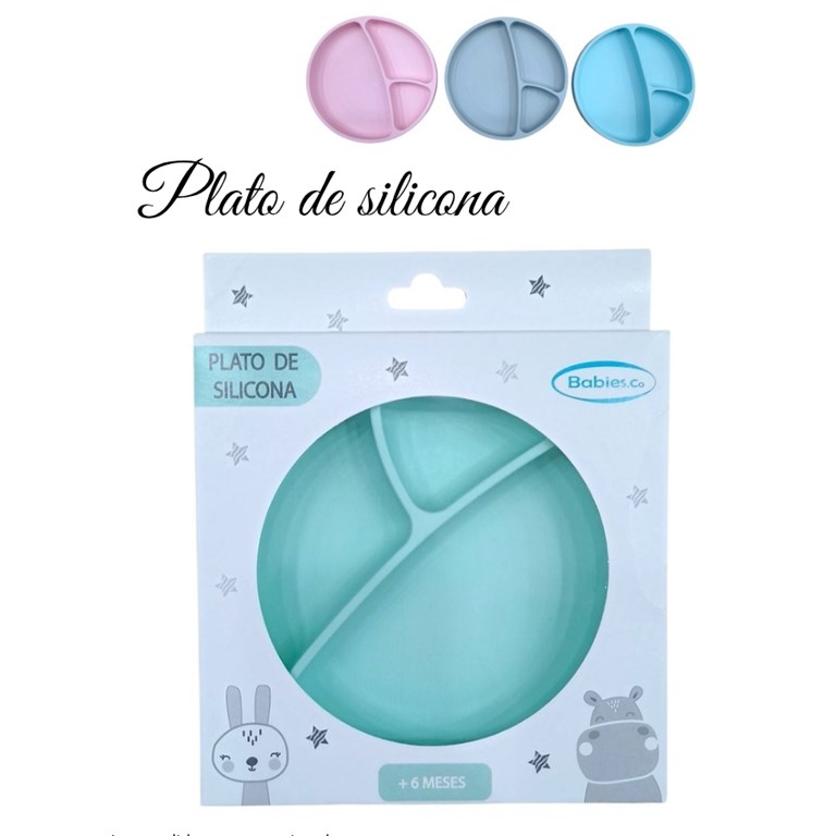 PLATO  DE SILICONA CON 3 DIVISIONES. BABIES CO