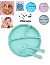 SET PLATO Y CUBIERTOS   DE SILICONA. BABIES. CO