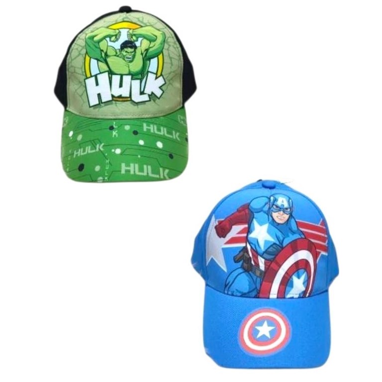 GORRO CON VISERA NIÑO AVENGERS ESTAMPAS IRON MAN CAPITAN AMERICA HULK DISNEY