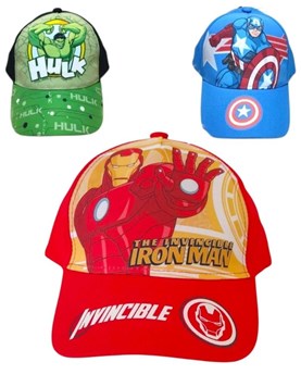 GORRO CON VISERA NIÑO AVENGERS ESTAMPAS IRON MAN CAPITAN AMERICA HULK DISNEY