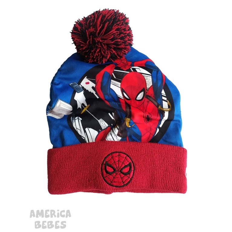 DSM6386 GORRO TEJIDO SPIDERMAN CON POMPON DISNEY