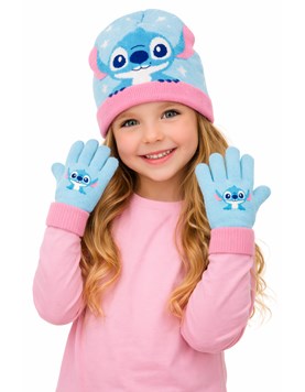 SET INFANTIL GORRO Y GUANTES LILO & STITCH. DISNEY