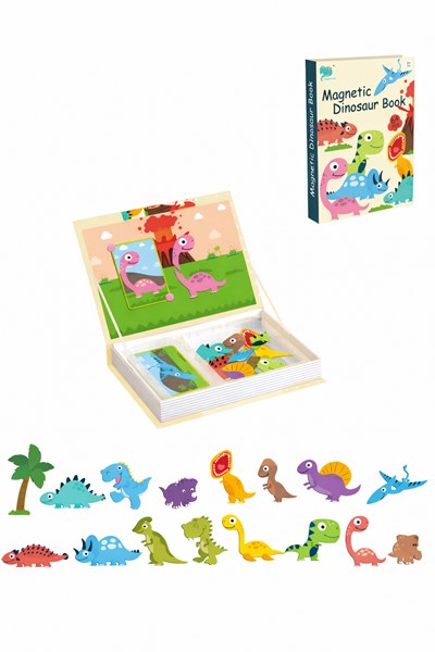 RM01 - ROMPECABEZAS MAGNETICO LIBRO DINOSAURIOS 64 PIEZAS. LOVE