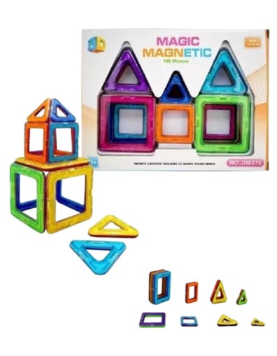 MG11 Bloques Magneticos de colores tipo Vitro. 18 Piezas.Love