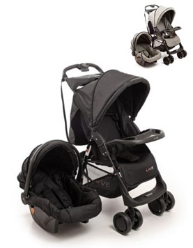 Travel System compacto3 posiciones de reclinado completo. Bandeja de padres y niño. Piecera regulable. Incluye huevito. LOVE