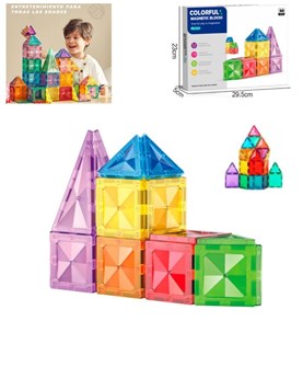 MT31 - BLOQUES MAGNETICOS 30PZAS. de colores Tipo vitro. LOVE
