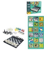 JM18 - JUEGO DE MESA IMANTADO 18 EN 1. Damas, ajedrez, ludo, juego de la oca, serpientes y escaleras, damas chinas, tateti, etc. LOVE