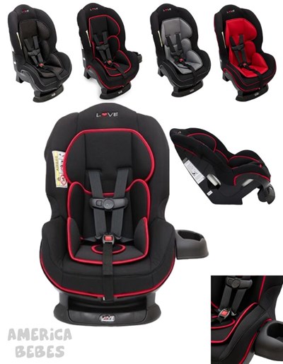 Butaca (0 a 18 kg). Desde recién nacido, 2 reclinados y contramarcha hasta 10 kg. Arnés 5 puntos, alturas regulables y reductor FLEX. Apta para todo tipo de cinturón, con portavasos y tapizado lavable. Medidas: 68×46×41 cm.. Love