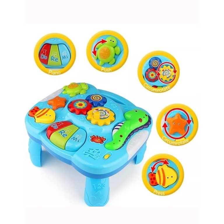 Mesa didactica, con juegos animales de mar, luz y sonido. Love