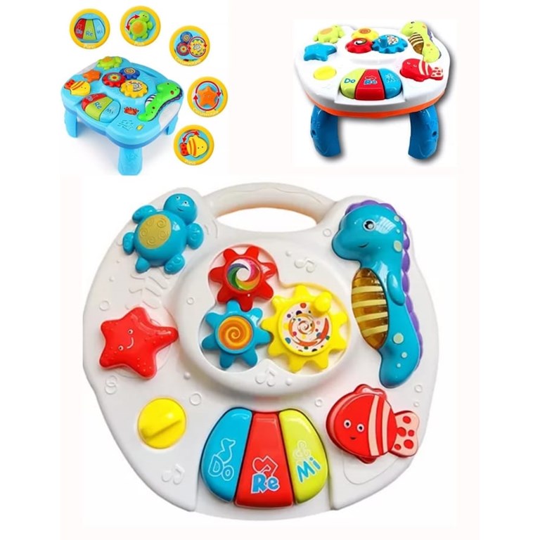 Mesa didactica, con juegos animales de mar, luz y sonido. Love