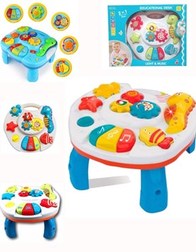 Mesa didactica, con juegos animales de mar, luz y sonido. Love