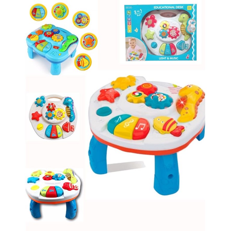 Mesa didactica, con juegos animales de mar, luz y sonido. Love