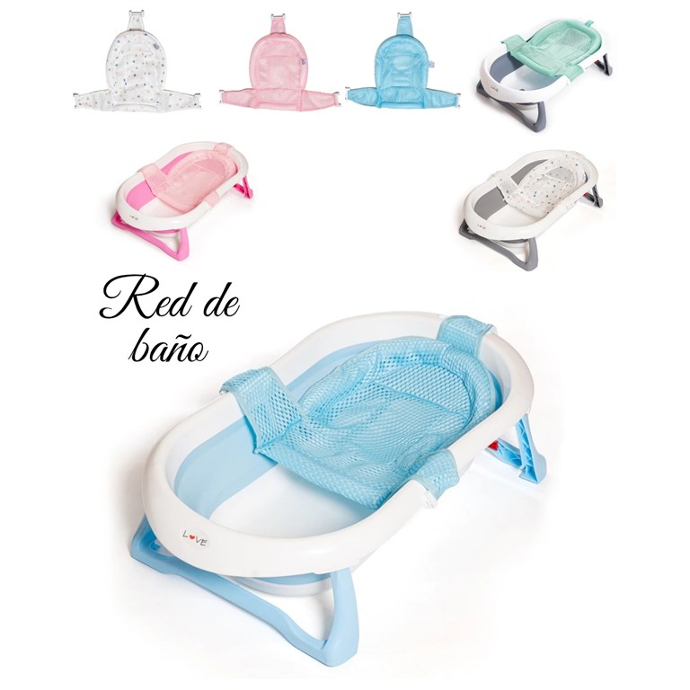 Red de baño Impermeable para sostener al bebé y poder tener ambas manos libres y estar más comodos para un baño más rápido, cómodo y práctico. Ayuda a que el bebé no se caiga y mantenga la cabeza sob