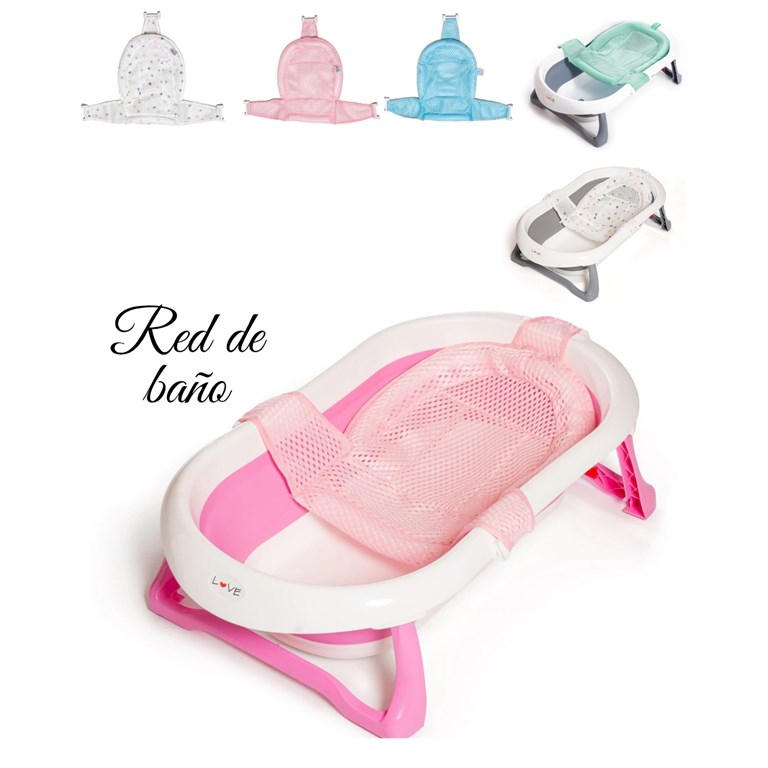 Red de baño Impermeable para sostener al bebé y poder tener ambas manos libres y estar más comodos para un baño más rápido, cómodo y práctico. Ayuda a que el bebé no se caiga y mantenga la cabeza sob