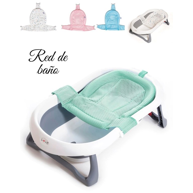 Red de baño Impermeable para sostener al bebé y poder tener ambas manos libres y estar más comodos para un baño más rápido, cómodo y práctico. Ayuda a que el bebé no se caiga y mantenga la cabeza sob
