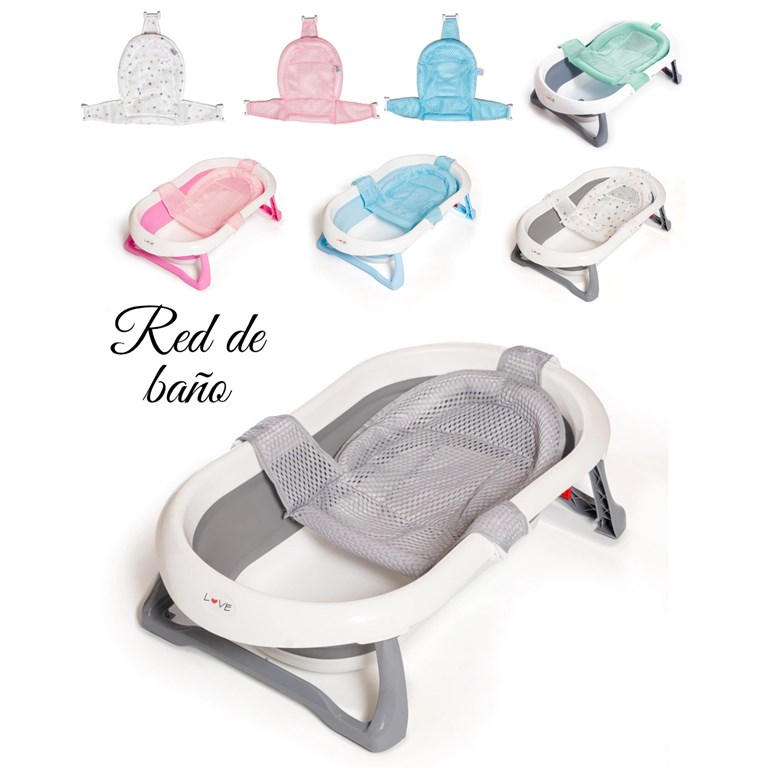 Red de baño Impermeable para sostener al bebé y poder tener ambas manos libres y estar más comodos para un baño más rápido, cómodo y práctico. Ayuda a que el bebé no se caiga y mantenga la cabeza sob