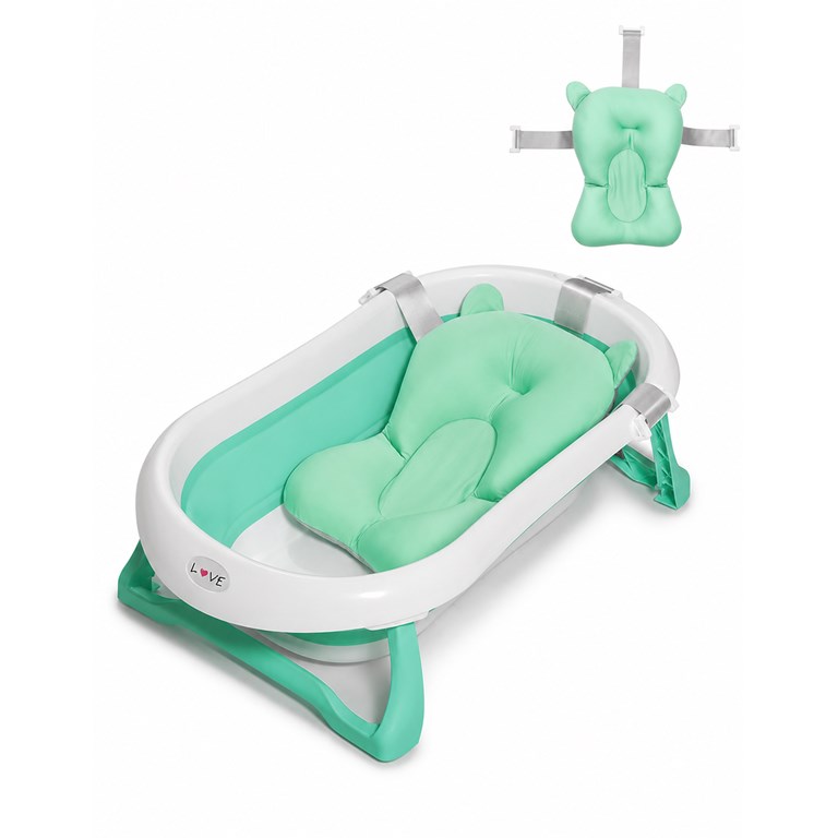 REDUCTOR ADAPTADOR DE BAÑERA MULLIDO  para sostener al bebé. Largos de tiras regulables para adaptar en cualquier bañera. LOVE