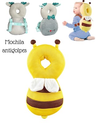 Mochila Antigolpes. Para protección del bebé. Con tiradoreselásticos ajustables y abrojo. Love