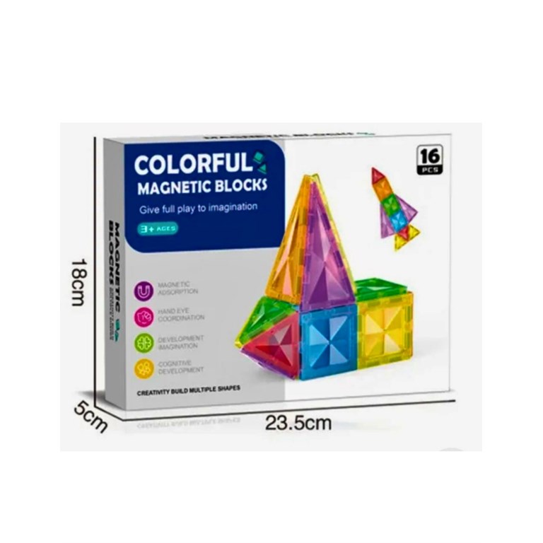 MT30 Bloques Magneticos de colores tipo Vitro.16 Piezas.Love