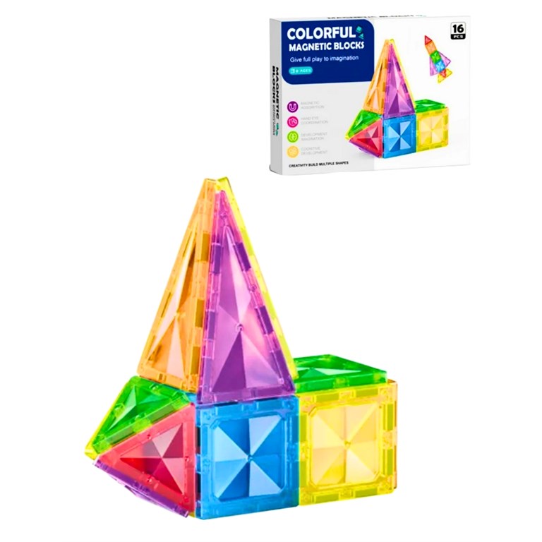 MT30 Bloques Magneticos de colores tipo Vitro.16 Piezas.Love